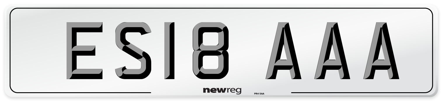 ES18 AAA Number Plate from New Reg